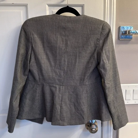 Max Mara Giochi Black White Wool Jacket Blazer Collarless - Picture 9 of 9